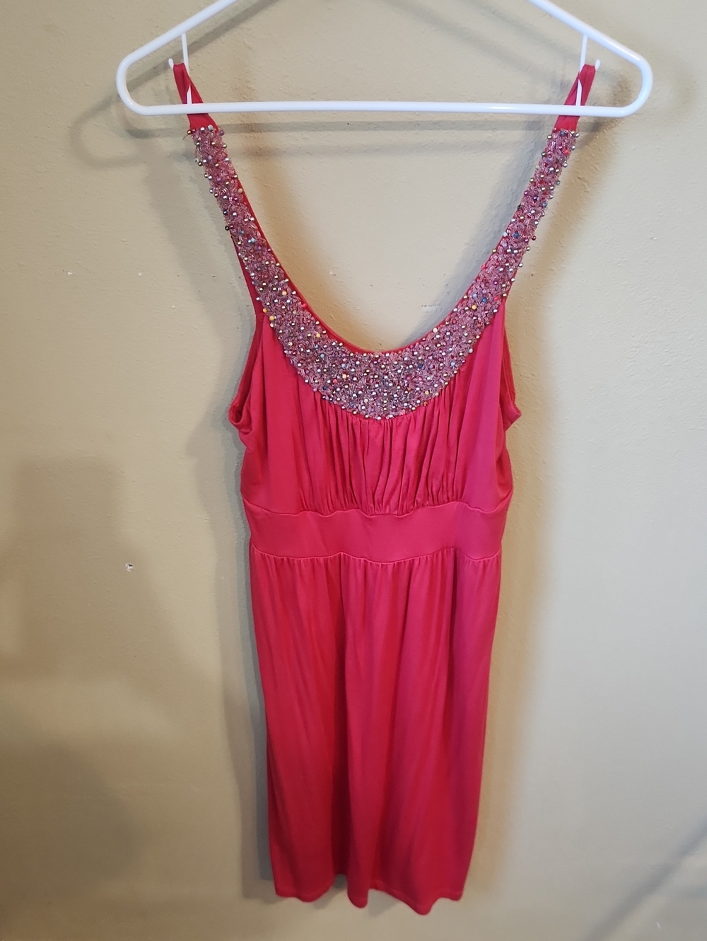 Soprano Beaded Coral Pink Evening Top